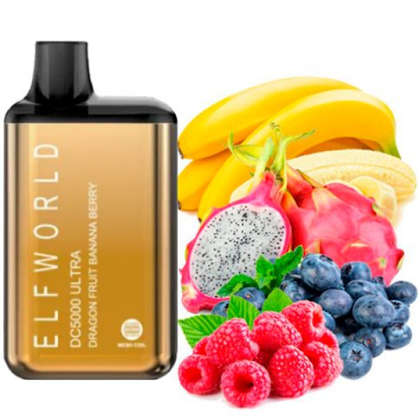 Elf Bar World DC5000 Ultra POD 5% Dragonfruit Banana Berry Питайя Банан Ягоди (истек срок)