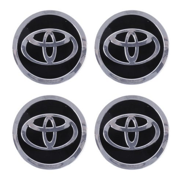 Наклейка на ковпак Toyota 90 мм чорний 4 шт