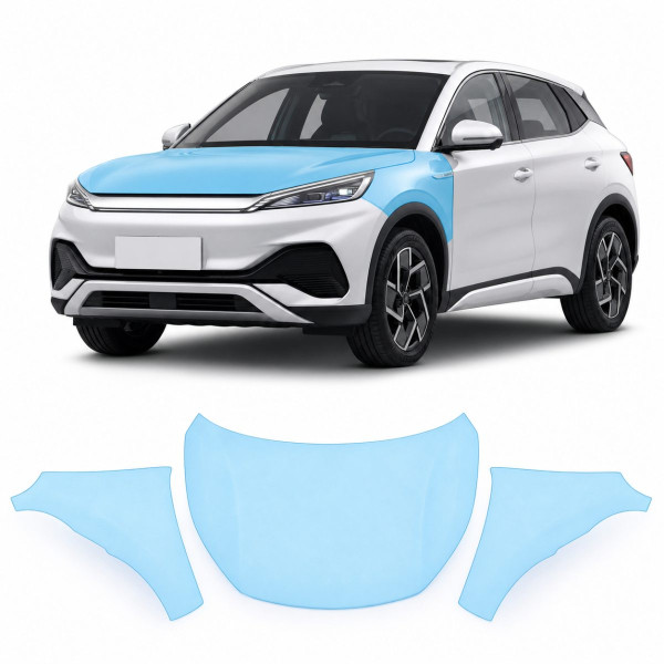 Антигравійна захисна бронеплівка за лекалами для BYD Atto 3 (Yuan Plus) I 2022-2024 - капот і передні крила