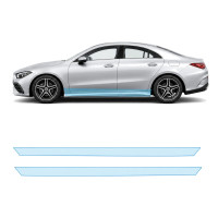 Антигравийная защитная бронепленка по лекалам для Mercedes-Benz CLA C118 facelift 2023- нижняя зона кузова пороги