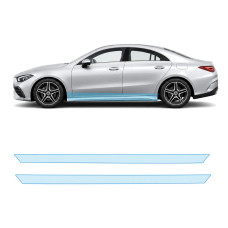Антигравійна захисна бронеплівка за лекалами для Mercedes-Benz CLA C118 facelift 2023- нижня зона кузова пороги