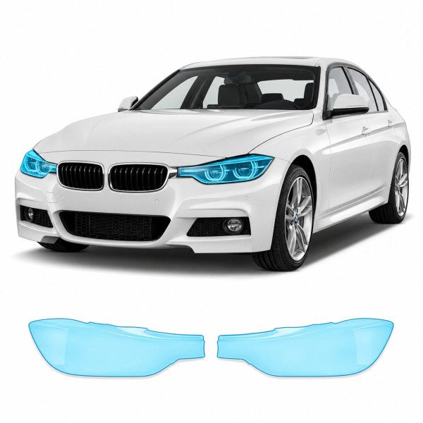 Антигравийная защитная бронепленка по лекалам для BMW 3 Series F30 facelift 2015-2019 - оптика (фары и ПТФ)