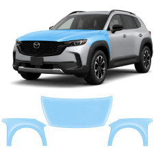 Антигравийная защитная бронепленка по лекалам для Mazda CX-50 2023- капот и передние крылья