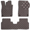 Килимки в салон для Volkswagen ID.4 2020- Екошкіра Коричневі 3 шт (Rombus)