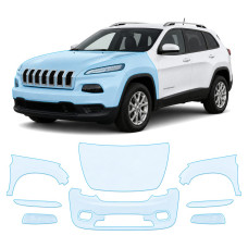Антигравійна захисна бронеплівка за лекалами для Jeep Cherokee KL 2014-2018 - передня частина авто (капот бампер крила))
