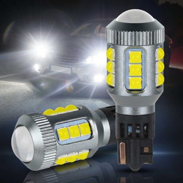 Автолампа світлодіодна LED 12-50V T15 W16W 9.5W Лінза Білий Світло 1 шт