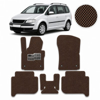 Килимки в салон EVA для Volkswagen Touran I / II 2003-2015 (Металевий підп'ятник) Коричневі 5 шт