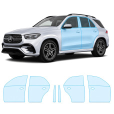 Антигравийная защитная бронепленка по лекалам для Mercedes-Benz GLE W167 facelift 2023- зоны дверей и стойки окон