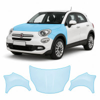 Антигравийная защитная бронепленка по лекалам для Fiat 500X I 2015-2018 - капот и передние крылья