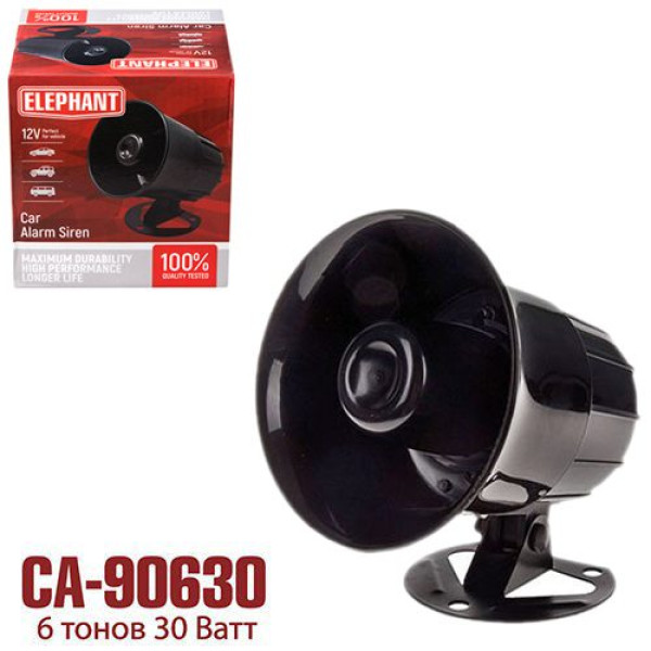 Сирена Elephant 12V 6 тонов 30W (СА-90630)
