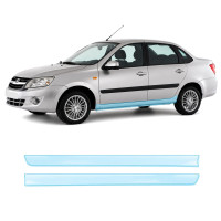 Антигравійна захисна бронеплівка за лекалами для LADA Granta 2190 2011-2018 - нижня зона кузова пороги