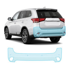 Антигравійна захисна бронеплівка за лекалами для Mitsubishi Outlander GG facelift 2015-2021 - задній бампер