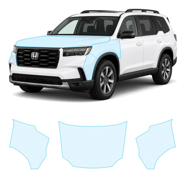 Антигравийная защитная бронепленка по лекалам для Honda Passport III facelift 2022- капот и передние крылья