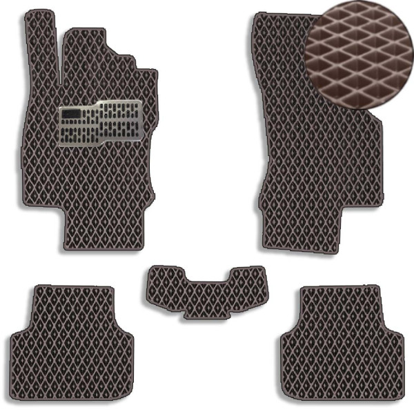 Килимки в салон EVA для Volkswagen Jetta VII 2018- з підп'ятником Коричневі 5 шт