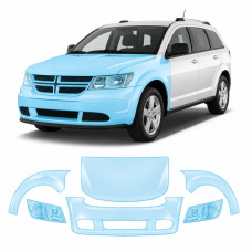 Антигравийная защитная бронепленка по лекалам для Dodge Journey I 2009-2020 - передняя часть авто (капот бампер фары крылья)