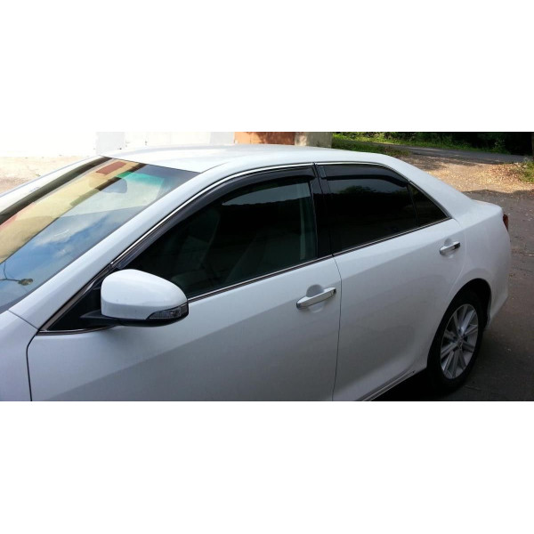 Дефлектори вікон вітровики для Mazda 6 2012- 4дв Sedan Хром молдинг