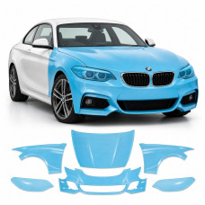 Антигравійна захисна бронеплівка за лекалами для BMW 2 Series F22 2014-2021 - передня частина авто (капот бампер фари крила)