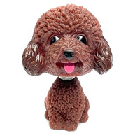 Игрушка Собака Щенок в авто на пружине (Мальтипа Коричневый)