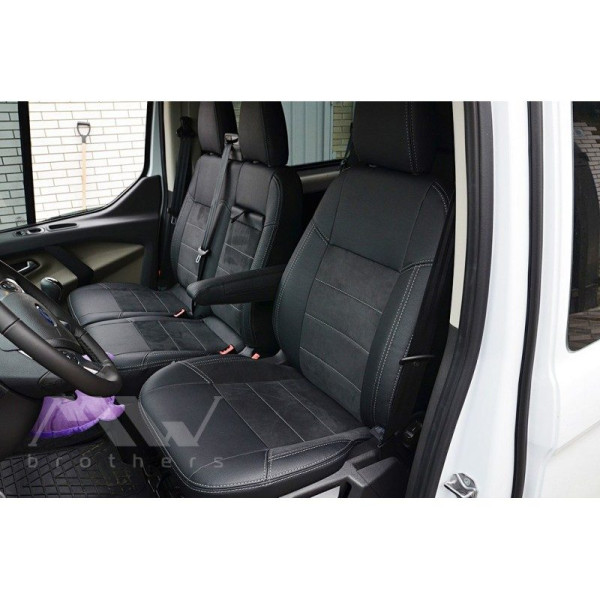 Авточохли модельні MW Brothers для Ford Transit Custom (1+2) c 2012-2023 Серія Leather Style