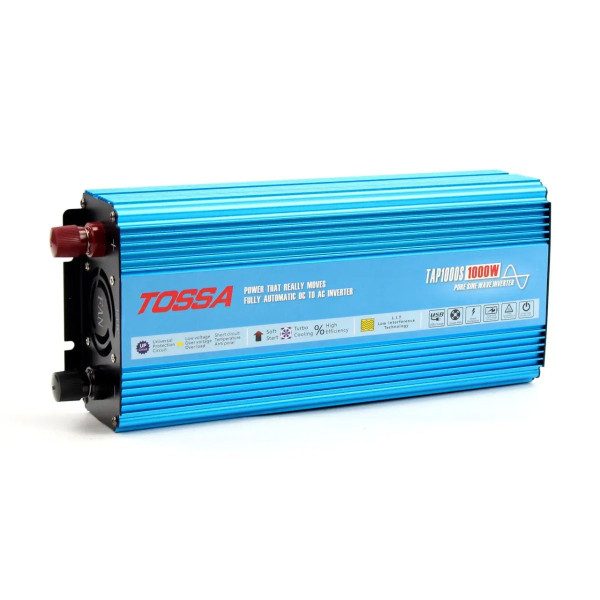 Перетворювач напруги (інвертор) Tossa 12V -220V/1000W Чистий Синус 1USB 1Розетка (TAP1000S)