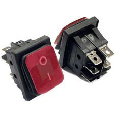 Кнопка Перемикач 12V (On/Off) 6 Контакт Червоне Підсвічування №142