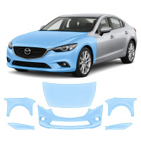 Антигравійна захисна бронеплівка за лекалами для Mazda Mazda6 GJ 2012-2018 - передня частина авто (капот бампер крила))