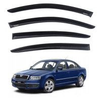 Дефлектори окон ветровики Skoda Superb I 2001-2008 Седан Скотч 3M Voron Glass