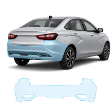 Антигравийная защитная бронепленка по лекалам для LADA Vesta NG facelift 2022- задний бампер