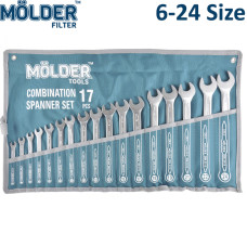 Набір ключів комбінованих ріжково накидних MOLDER 6-24 мм 17 шт Оригінал (MT58117)