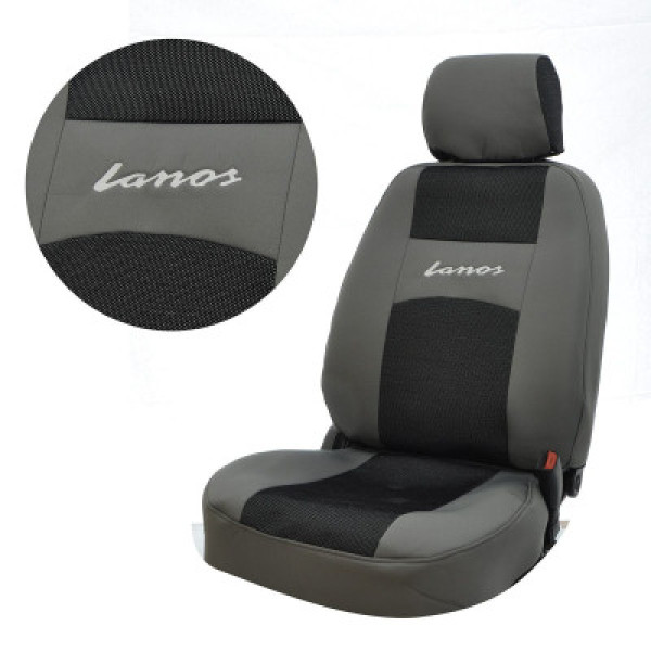 Чехлы для сидений модельные Daewoo Lanos Sens комплект Серые - черные