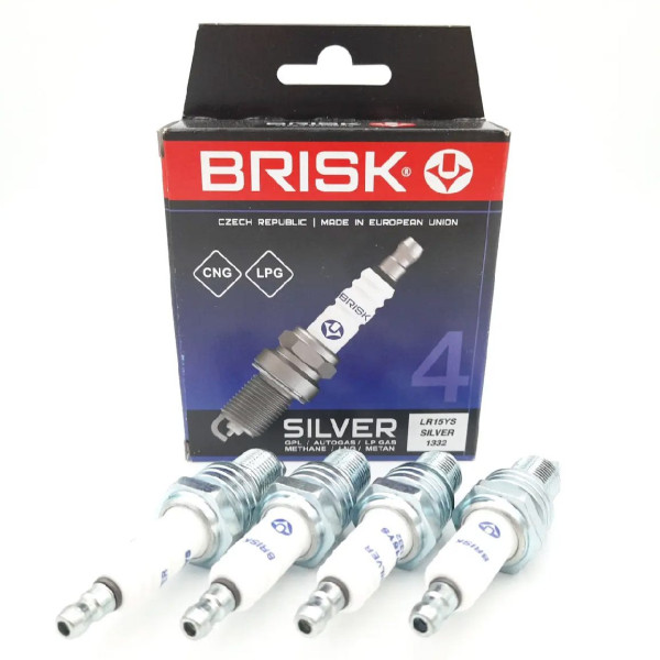 Свеча зажигания Brisk Silver LR15YS.4K Зазор 0.8 мм Ключ 21 под ГБО (Lanos, ВАЗ, ЗАЗ, Сенс, Nexia, Aveo, Matiz, Таврия 8-ми клапанную) 1334