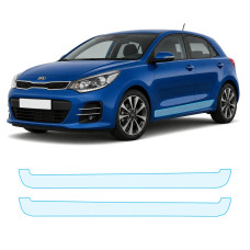 Антигравийная защитная бронепленка по лекалам для Kia Rio UB facelift 2015-2017 - нижняя зона кузова пороги
