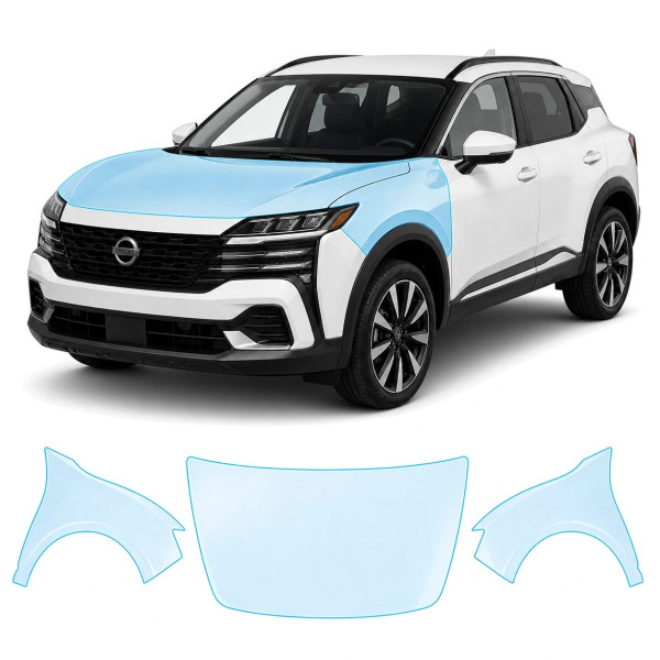 Антигравійна захисна бронеплівка за лекалами для Nissan Kicks II 2025- капот і передні крила