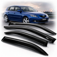 Дефлекторы окон ветровики HIC для Mazda 3 (BK) 2003-2009 (Ma17)