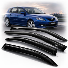 Дефлектори вікон вітровики HIC для Mazda 3 (BK) 2003-2009 (Ma17)