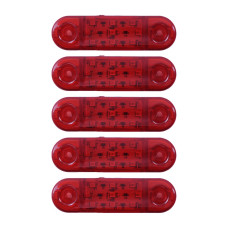 Габарит овальный 110х40 мм 12/24V Led 9 диодов Касный 5 шт (MRT 23 К 132)