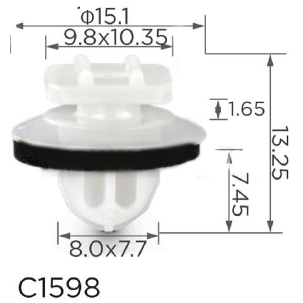 Кліпса кріплення обшивки дверей молдингTOYOTA LEXUS NISSAN DAIHATSU SCION (7539233010 90467-08225) (C1598)
