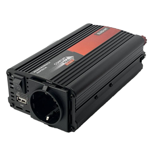 Перетворювач напруги Elegant 12V - 220V 500W-1000W З Розеткою 1 USB Клеми (EL 101 400)