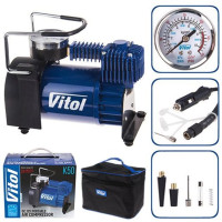 Автомобільний компресор Vitol 150psi 15Amp 40л R13-16 прикурювач (K-50)