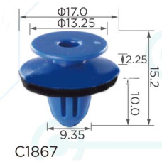 Кліпса кріплення обшивки дверей VW SEAT SKODA MERCEDES AUDI (8U0-853-909 8U0853909 15828) (C1867)