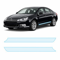 Антигравійна захисна бронеплівка за лекалами для Citroen C5 III facelift 2012-2017 - нижня зона кузова пороги