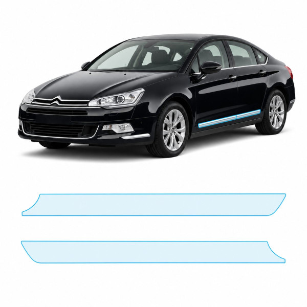 Антигравийная защитная бронепленка по лекалам для Citroen C5 III facelift 2012-2017 - нижняя зона кузова пороги