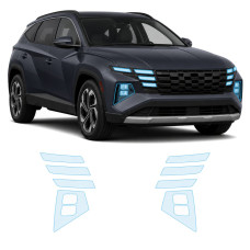 Антигравийная защитная бронепленка по лекалам для Hyundai Tucson NX4 facelift 2024- оптика (фары и ПТФ)