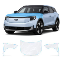 Антигравийная защитная бронепленка по лекалам для Ford Explorer (EV, Европа) I 2024- капот и передние крылья