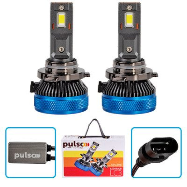 LED лампи для авто Pulso HB3 LED-chips 3570 CSP 9-30V 2*65W 13000Lm 6000k 2 шт