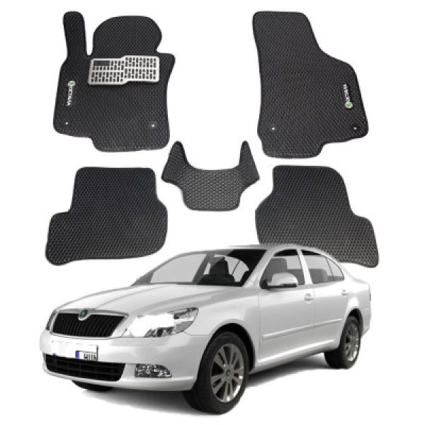 Коврики в салон EVA для Skoda Octavia A5 2004-2013 (Металлический подпятник) Бежевые 5 шт