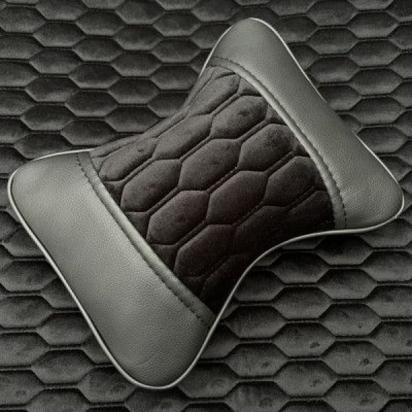 Подушка на підголовник під шию Palermo Premium Чорні-Чорний кант 1 шт