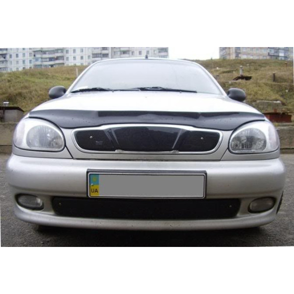 Зимова накладка на радіаторну решітку Daewoo Lanos Глянець Логотип (Voron Glass)