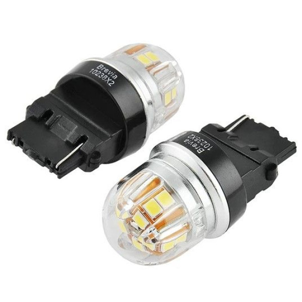 LED автолампа Brevia Spower 12/24V P27W 330Lm 15x2835SMD 6000K CANbus W2,5x16d 2 шт (10238X2)