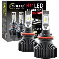 LED лампы автомобильные Solar H11 12/24V 60W 6500K 8000Lm IP65 радиатор и кулер (8311)